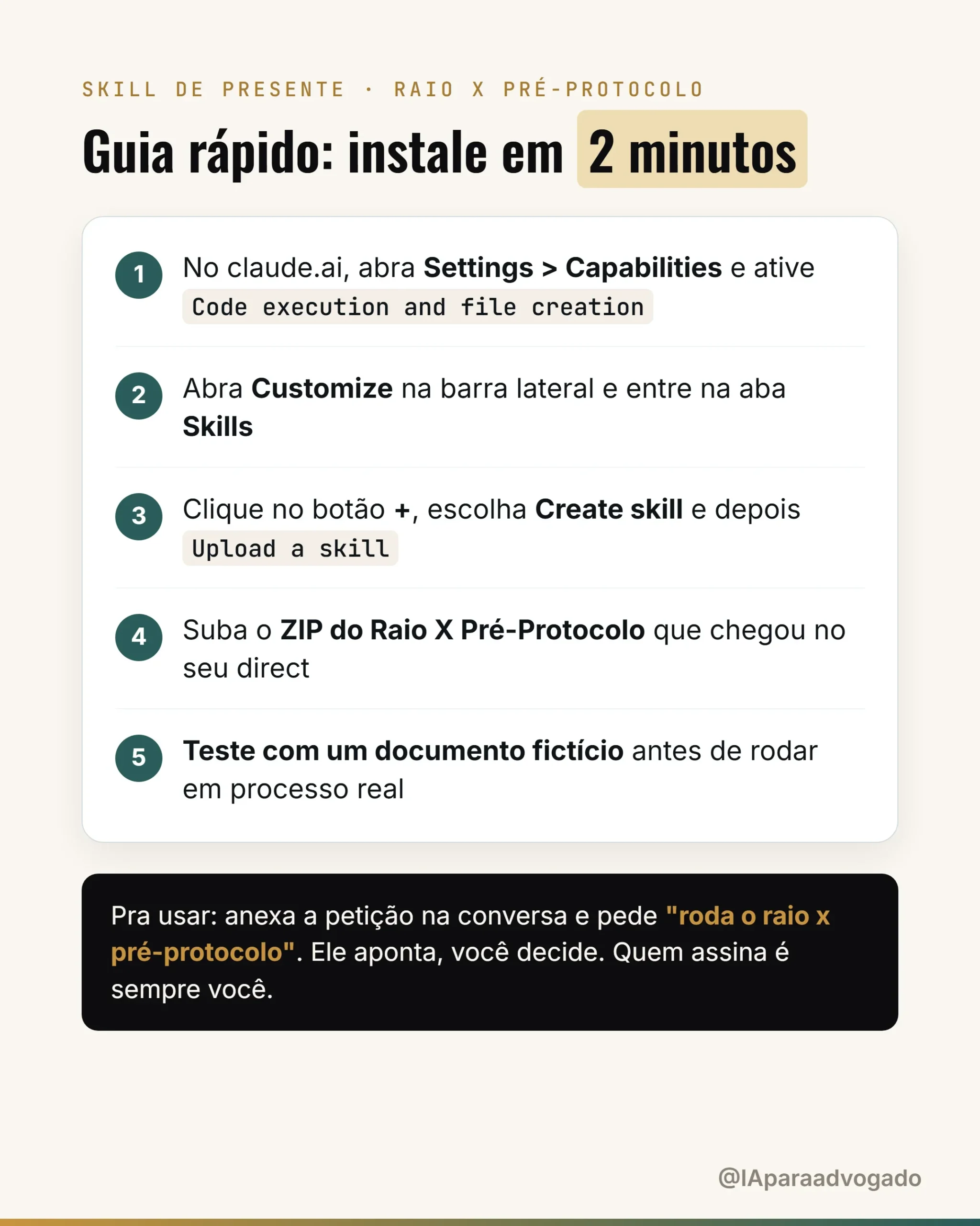 Guia rápido de instalação de skill no Claude em 5 passos